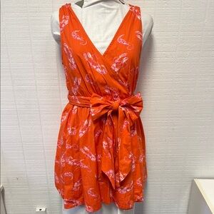 Maeve- Anthropologie Orange Sleeveless V-Neck Sundress Mini Size SP